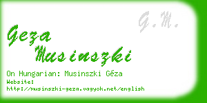 geza musinszki business card